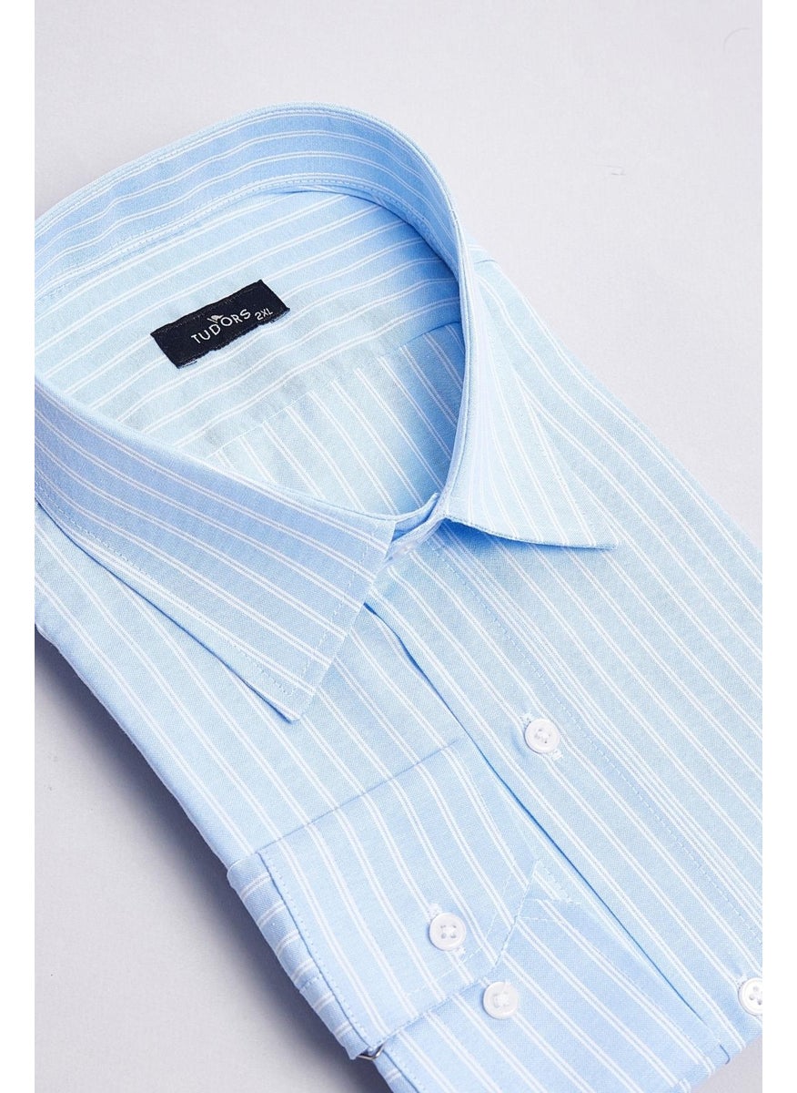 Men's Plus Size Tie Collar Striped Single Pocket Blue Shirt - pzsku/Z7BC55B20B36D6A181378Z/45/_/1741257123/bfc47e90-93e2-4f96-b2fe-f28294dfcb62