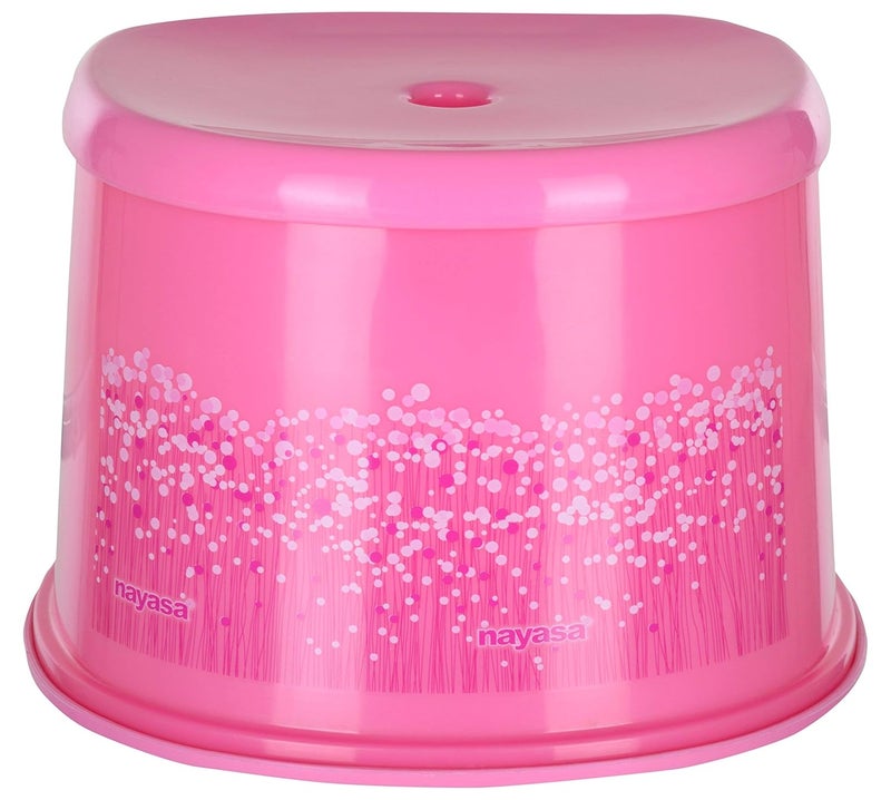 NAYASA Nayasa Plastic Bathroom Stool Bucket and Mug Set Pink 3Piecesaarohi13 by AAROHI13  - Image 4