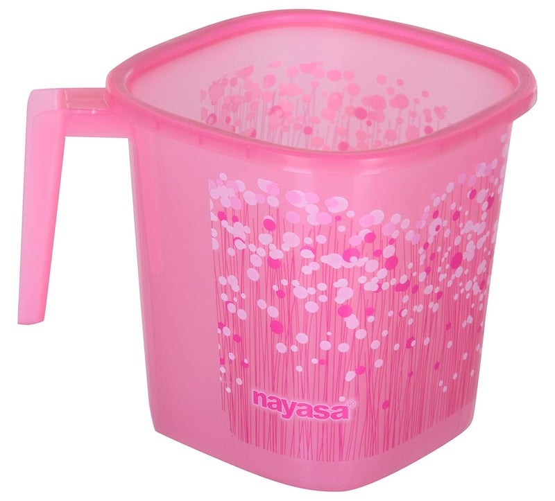 NAYASA Nayasa Plastic Bathroom Stool Bucket and Mug Set Pink 3Piecesaarohi13 by AAROHI13  - Image 3