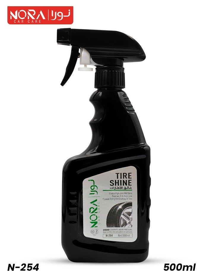 Nora Tire Shine Spray – High-Gloss Finish, Long-Lasting Protection, UV Resistant, Quick-Drying, Non-Greasy Formula, Easy Application (500ml) - Image 1