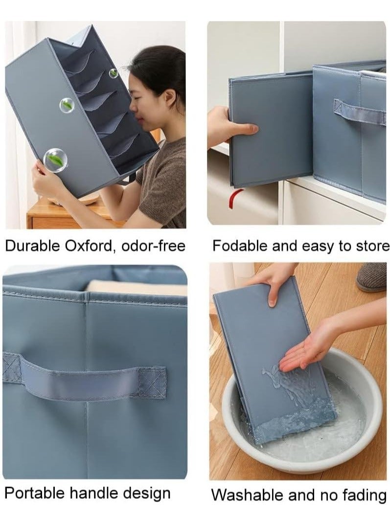 DUNISO 2 Pcs Wardrobe Clothes Organizer Jeans Organizer For Closet, Premium Drawer Organizer For Folded Clothes, Upgraded Foldable Closet Drawer Organizers(7 Grids, 36*25*20cm) - Image 4