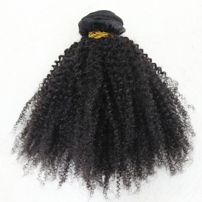 ZigZag Hair Afro Kinky Curly Hair Brazilian Virgin Hair Weave Bundles 4B 4C 100 Human Hair Bundles One Piece Double Weft Hair Extension 14inch