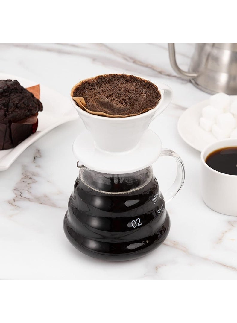 600ml Heat-Resistant Glass V60 Coffee Server, Manual Drip Pour-Over Coffee & Tea Pot, Transparent Brewing Kettle by E-CV – 600ml - Image 3