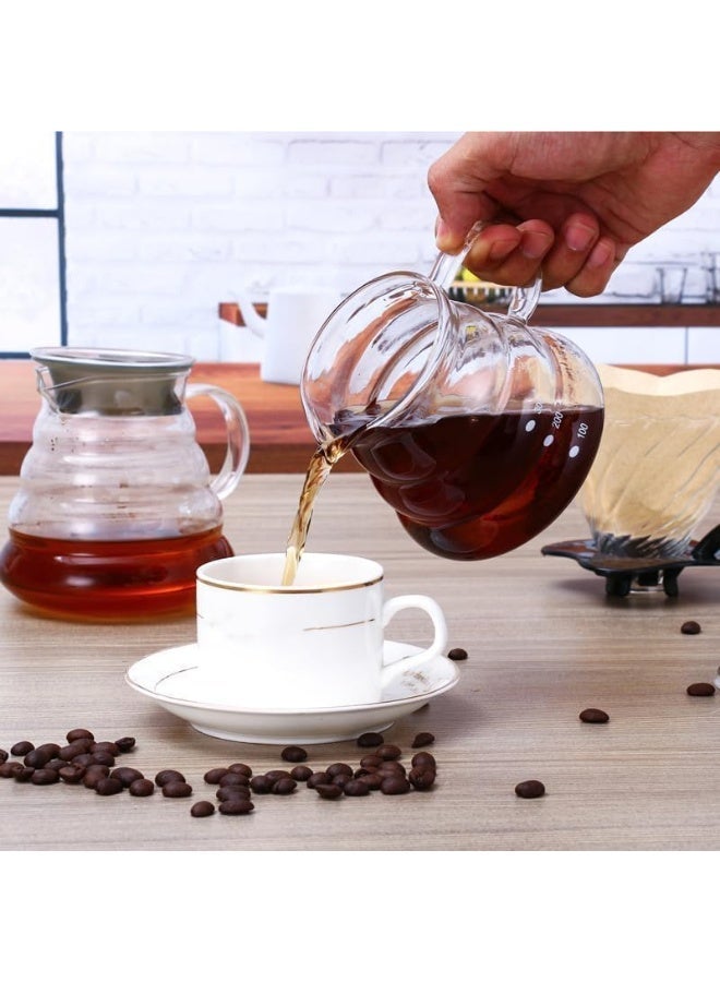 600ml Heat-Resistant Glass V60 Coffee Server, Manual Drip Pour-Over Coffee & Tea Pot, Transparent Brewing Kettle by E-CV – 600ml - Image 2