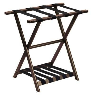 Generic Multipurpose Modern Classy Straight Suitcase Rack Wooden Leg Luggage Stand, Folding Luggage Rack, Wooden Suitcase, Bags Stand, Books Holder Shelf for Bedroom, Guest Room, Corridor with Shoe Shelf S13 