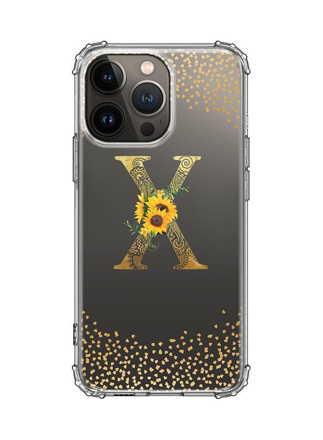 Stylizedd Monogram Design Classic Clear Cover for Apple iPhone 13 Pro Case Soft TPU Gel Thin Transparent Flexible Cover - X - Image 1