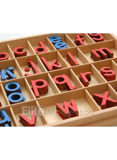 Elite Montessori Wooden Movable Alphabet With Box Preschool Spelling Learning Materials (Red & Blue, 5Mm Thick)  - Image 3