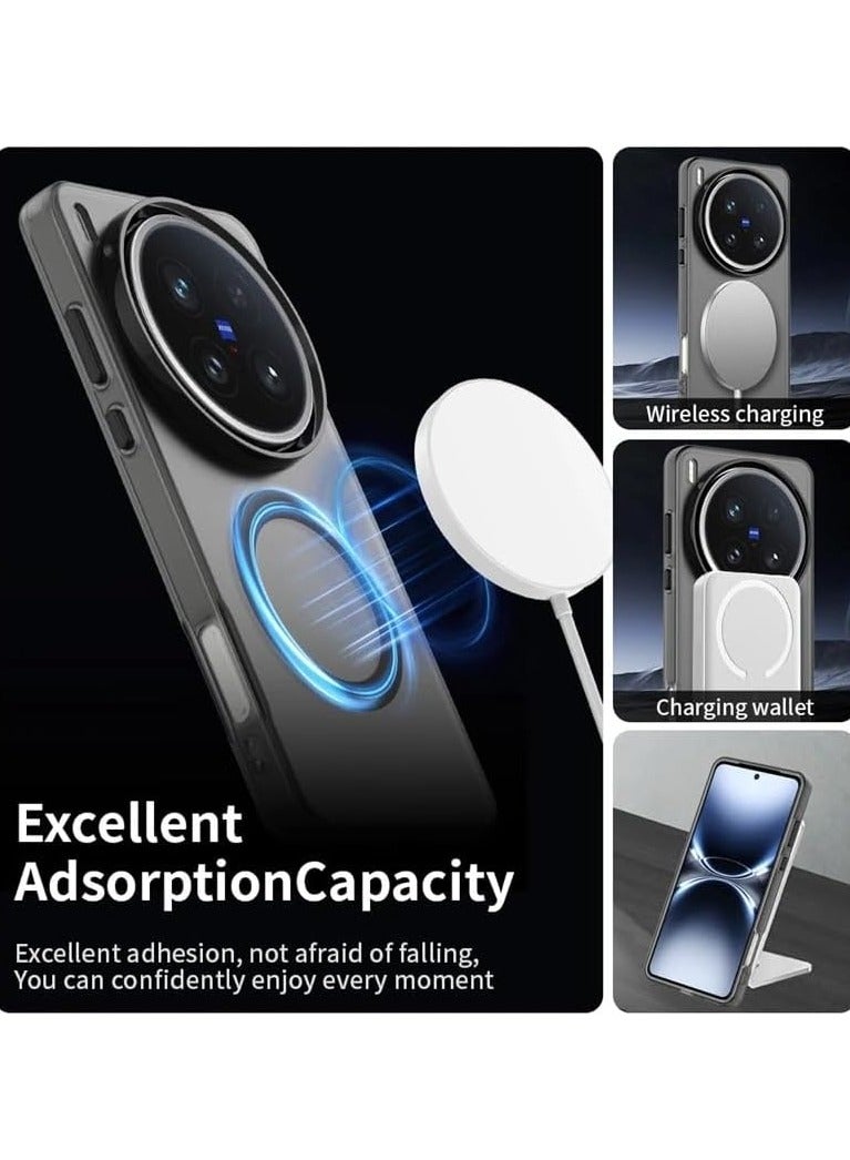 Transparent Protective Case Compatible with VIVO X200 Ultra 5G Supports Magnetic Security Military-Grade Shock Protection Anti-Yellowing Magnetic Classic Hybrid Case - Image 2
