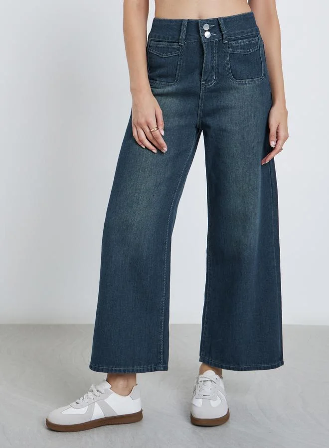 Styli Styli High Rise Wide Leg Jeans