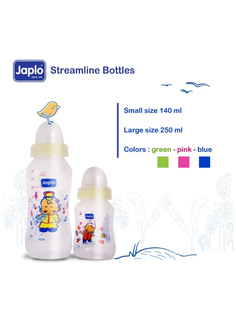 Japlo - Streamline baby feeding Bottle with Anti-colic nipple & Lukewarm water mixer size 140 ml CARD(assorted) - Image 1