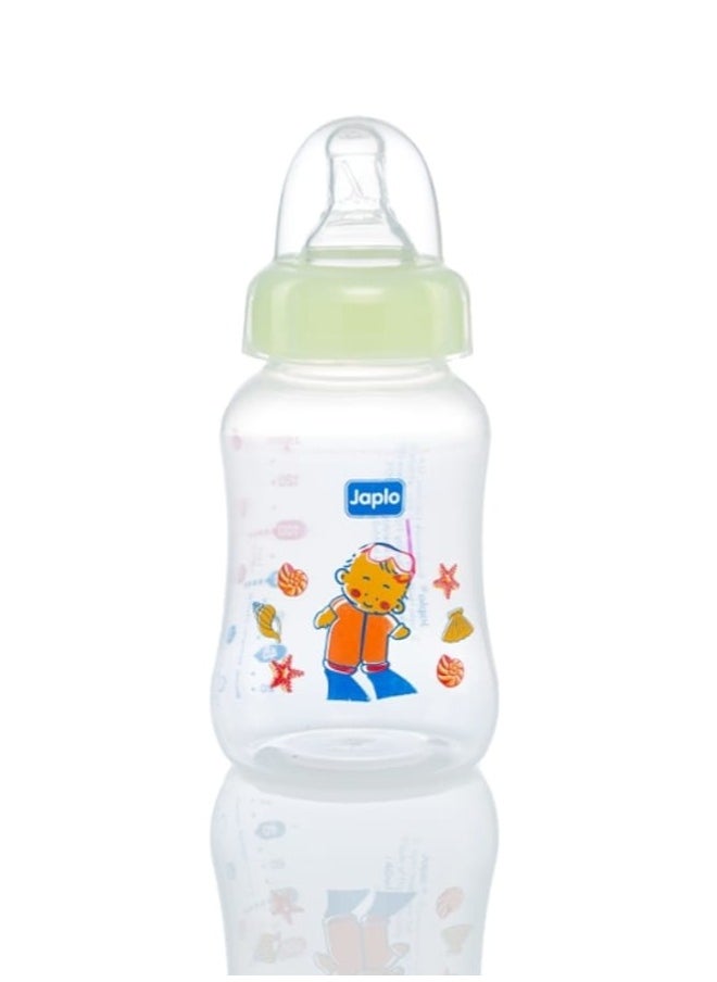 Japlo Streamline baby feeding Bottle with Anti-colic nipple & Lukewarm water mixer size 140 ml CARD(assorted)  - Image 1
