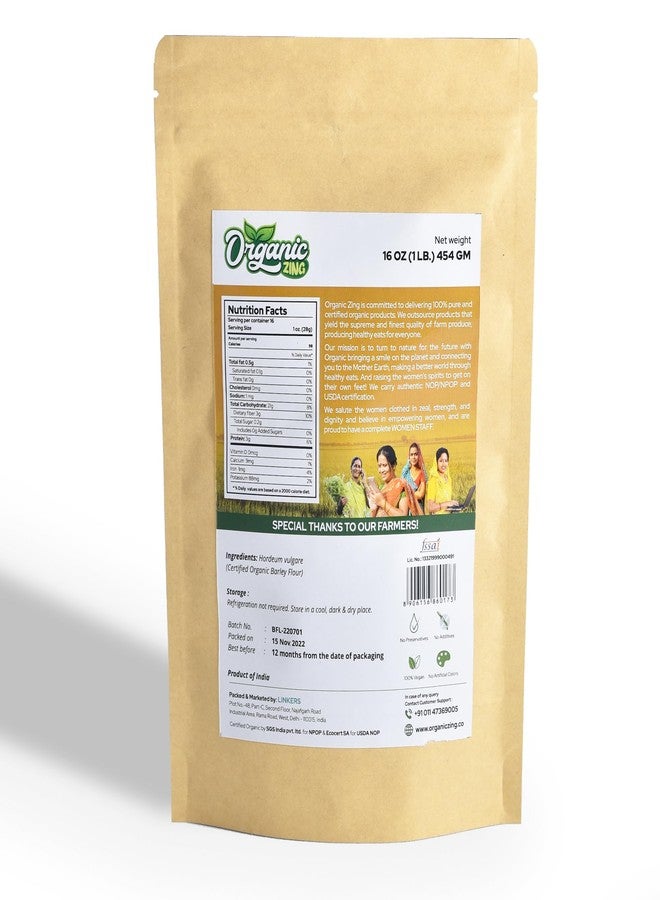 ORGANIC ZING دقيق الشعير العضوي زينج - صالح للأكل - 454 غ / 16 أونصة (عبوة من قطعتين) - دقيق شعير مطحون ناعمًا للطبخ والخبز - Image 2