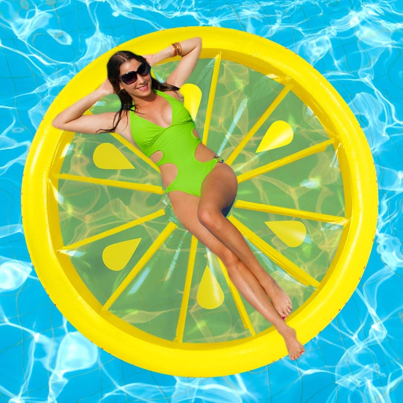 ZHUYNXIR Lemon Pool Float Pool Floats for Adults Inflatable Pool rafts Water Fun Large Blow Up Summer Beach Swimming Raft Kids and Adults 63 Inch - Image 2