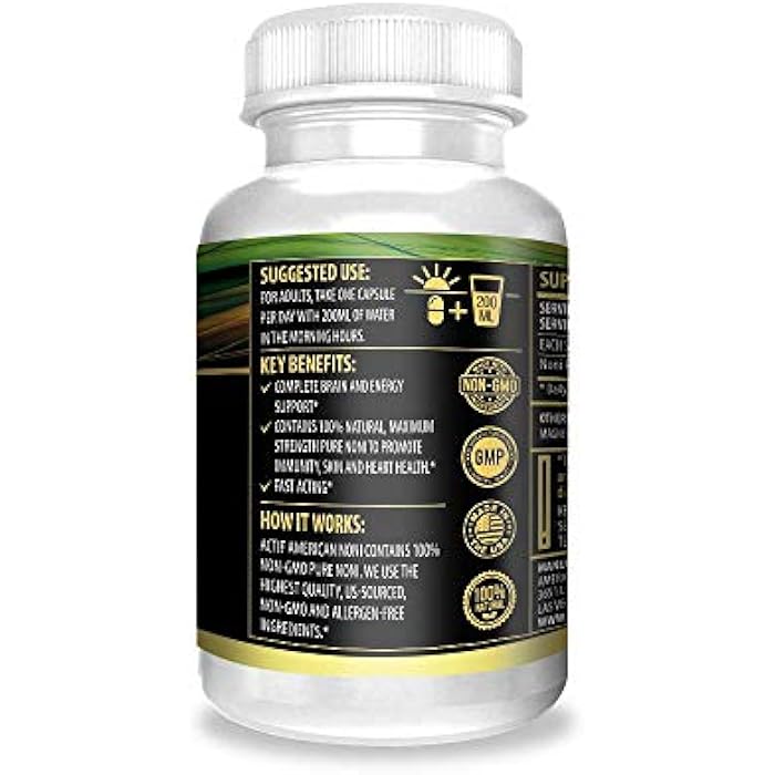 Actif Organic Noni Maximum Strength - 100% Natural Hawaiian Noni, Non-GMO, Made in USA, 100 Count - Image 2
