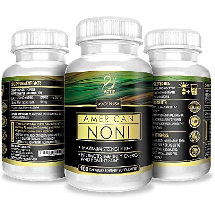 Actif Organic Noni Maximum Strength - 100% Natural Hawaiian Noni, Non-GMO, Made in USA, 100 Count - Image 5