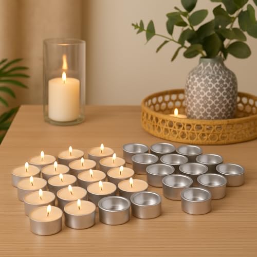 Pure Source India Aluminum Tealight Candle Holder for DIY Tealights, Aromatherapy Burners, Diwali, Weddings & Home Décor (40 X 16MM) (100 PCS) - Image 1