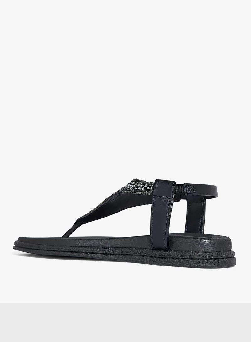 Beira Rio Black Flat Sandals for Women – Stylish Ladies Flat Sandals & Comfortable Flat Slippers for Women | Best Price UAE