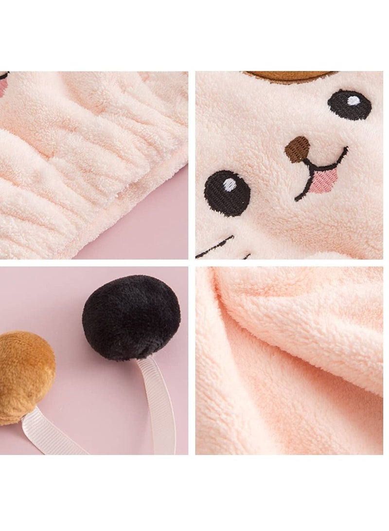 Y&D Hair Drying Caps, 2 Packs Microfiber Towel Wrap for Women Girls, Ultra Absorbent Quick Dry Turban Long, Curly & Thick (Kitty)  - Image 3