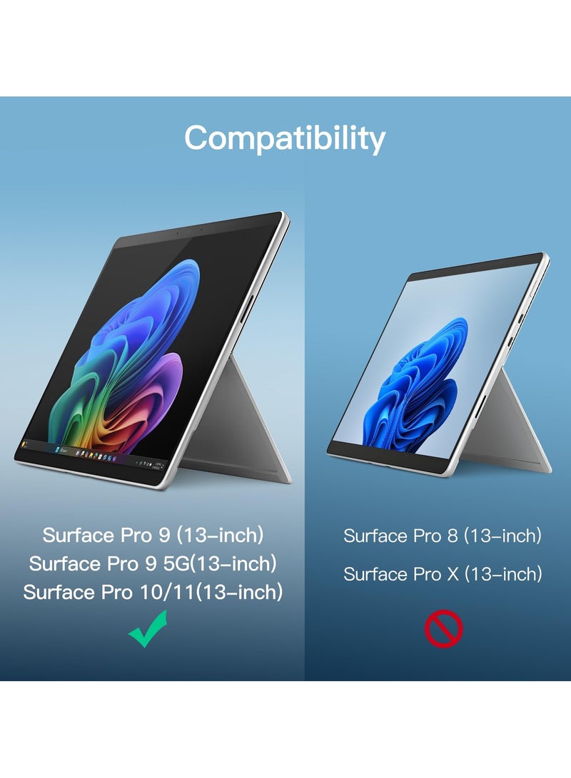 جي تيك واقي شاشة لجهاز Surface Pro 11/10 (2024)/Pro 9 (2022) مقاس 13 بوصة، طبقة من الزجاج المقوى 9H، يدعم قلم السطح، شفاف عالي الدقة، عبوتان - Image 2