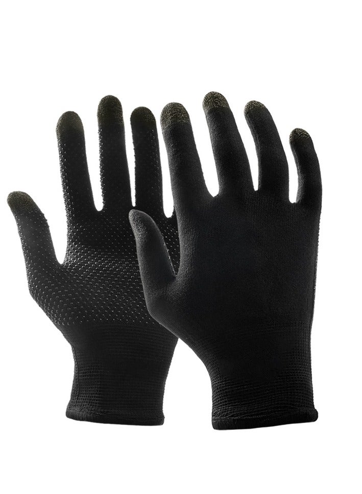 ميمو قفازات ألعاب كاملة من ميمو مصنوع بالياف الكربون – حساسية عالية للمس، قابلة للتنفس ومضادة للعرق، مانعة للانزلاق لتحكم سلس ودقيق – متوافقة مع آيفون، آيباد، ريدماجيك، سامسونج – مثالية لببجي وكود  (زوج واحد – 2 قطعة) - Image 1