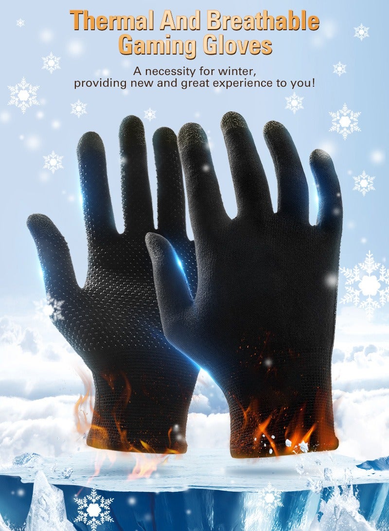 ميمو قفازات ألعاب كاملة من ميمو مصنوع بالياف الكربون – حساسية عالية للمس، قابلة للتنفس ومضادة للعرق، مانعة للانزلاق لتحكم سلس ودقيق – متوافقة مع آيفون، آيباد، ريدماجيك، سامسونج – مثالية لببجي وكود  (زوج واحد – 2 قطعة) - Image 5