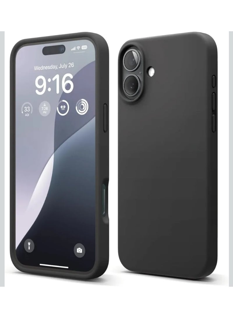 iPhone 16 Plus Case Shockproof Back Cover 5-Layer Silicone Anti-Scratch Shockproof Dirt-Resistant Multicolor MagSafe Silky Soft Touch Natural Microfiber Lining (black) - Image 1