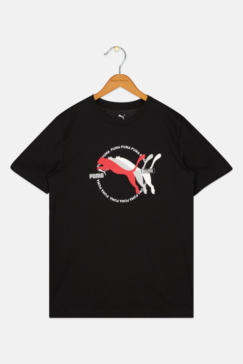 PUMA Kids Boy Sportswear Fit Short Sleeve Outdoor T-Shirt, Black - Image 2