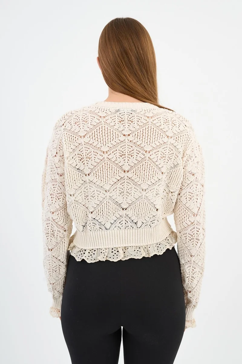 الكسندر جاردي Alexandergardı Lace Striped Knitted Sweater (A92458-S)