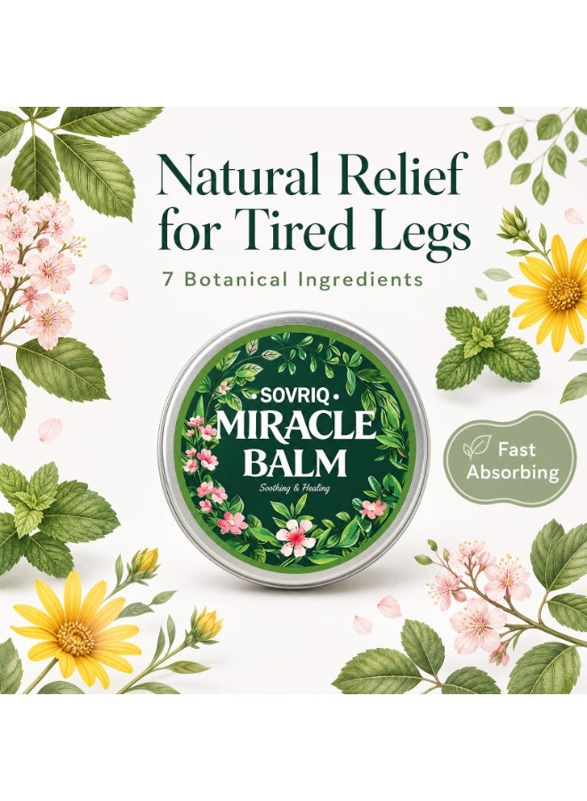 Miracle Balm for Varicose Veins, With Horse Chestnut, Arnica, Oregano and Black Seed Oils, Natural Miracle Balm, Heavy-Feeling Legs（2PCS） - Image 3