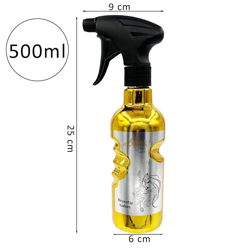 KERFORA 500ml UltraFine Mist Spray Bottle MultiPurpose Water Sprayer for Hairdressing Home Cleaning and Garden Care GOLD - Image 3