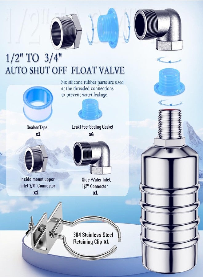 Musibo Float Valve,1/2" To 3/4'' Water Valve,304 Stainless Steel Fully Automatic Level Control Valve, Controller For Tank,For Pool,Water Tank, Livestock Troughs. - Image 5