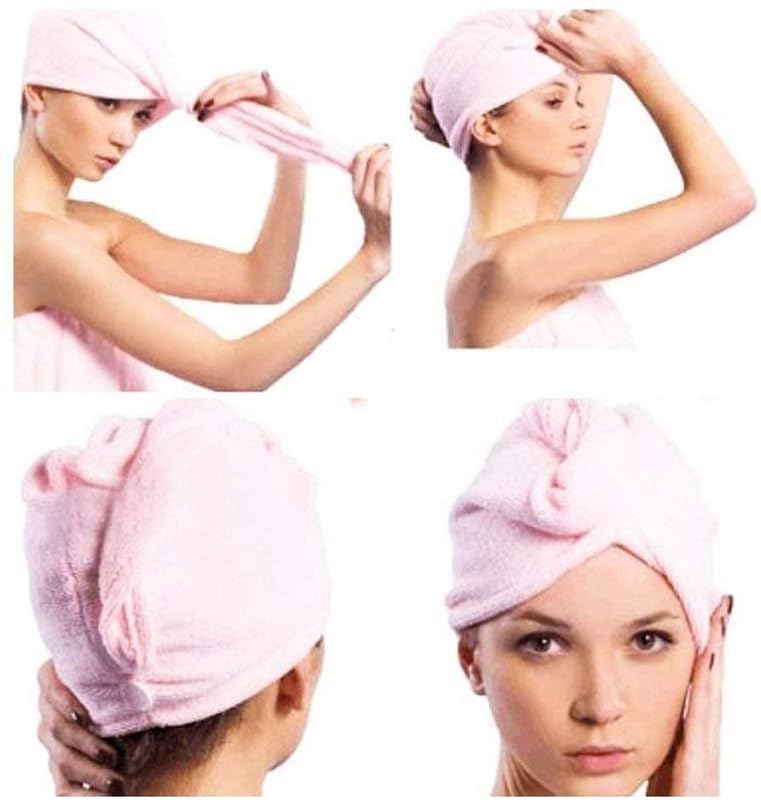friendizana 4ever friendizana 4ever Quick HairDrying Absorbent Microfiber Towel Dry Shower Caps Bathrobe Hat Magic Hair Wrap for Women MultiColor - Image 4