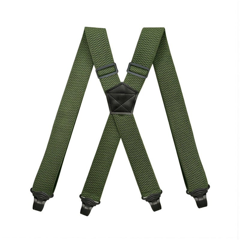 Suspenders No Slip No Break No Sag Comfortable No Shoulder Pain Heavy Duty 4 Clips - Image 1