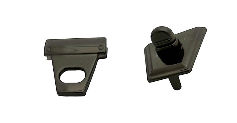 Nimida ® Triangle Turn Twist Purse Push Lock/Clasp/Closure for DIY Purses/Bags/Travel Bags/Handbags | Gun Metal | Pack of 2 - Image 2