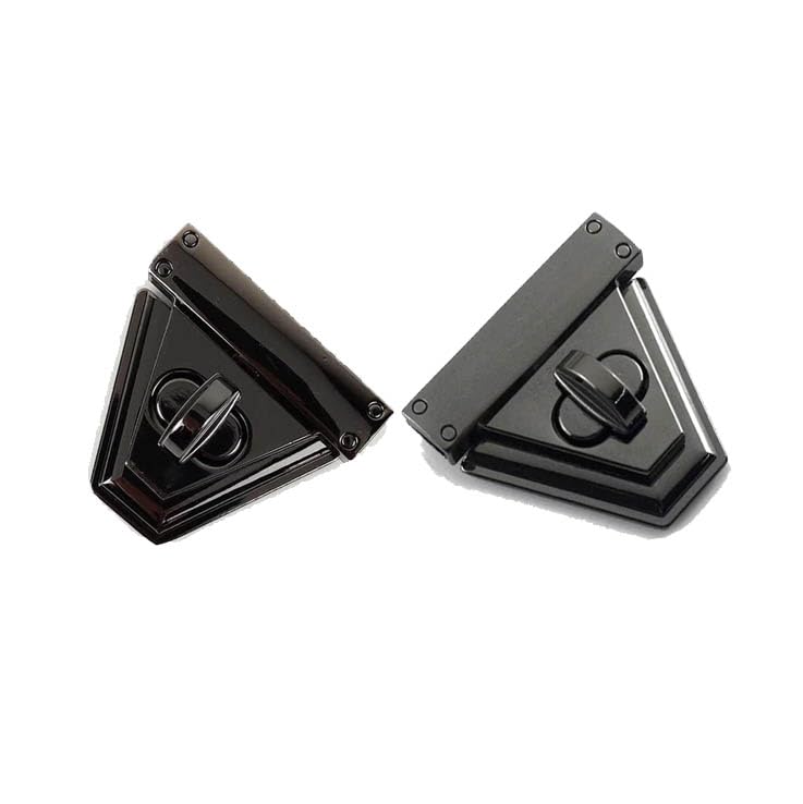 Nimida ® Triangle Turn Twist Purse Push Lock/Clasp/Closure for DIY Purses/Bags/Travel Bags/Handbags | Gun Metal | Pack of 2 - Image 1