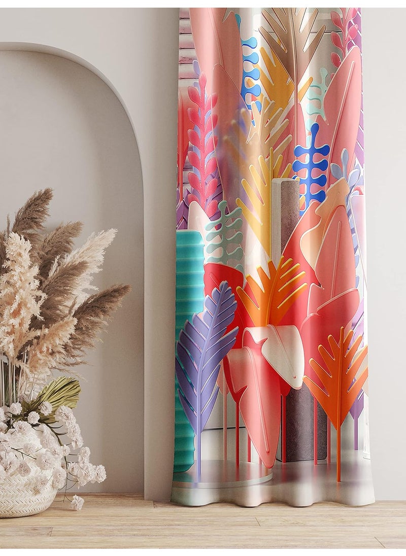 Lush Decor - Lush Decor ™ Premium Polyester 90% Blackout Heavy Duty Printed Modern Curtains Set of 2 Panels (Long Door 9 FEET, Dynamic Rainbow) - Image 1