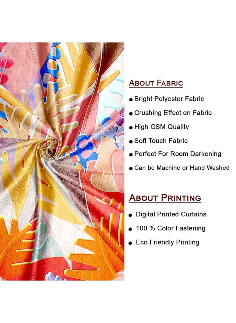 Lush Decor - Lush Decor ™ Premium Polyester 90% Blackout Heavy Duty Printed Modern Curtains Set of 2 Panels (Long Door 9 FEET, Dynamic Rainbow) - Image 1