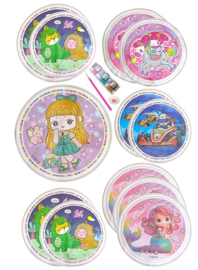 تارا13 مجموعة تيرا ١٣ للرسم بالألماس للأطفال (١٢ قطعة) - مجموعة الرسم بالألماس - مجموعة الرسم بالألماس للأطفال - مجموعة فنية وحرفية للبنات - هدية للبنات - مجموعة حرفية متعددة التصاميم - Image 1
