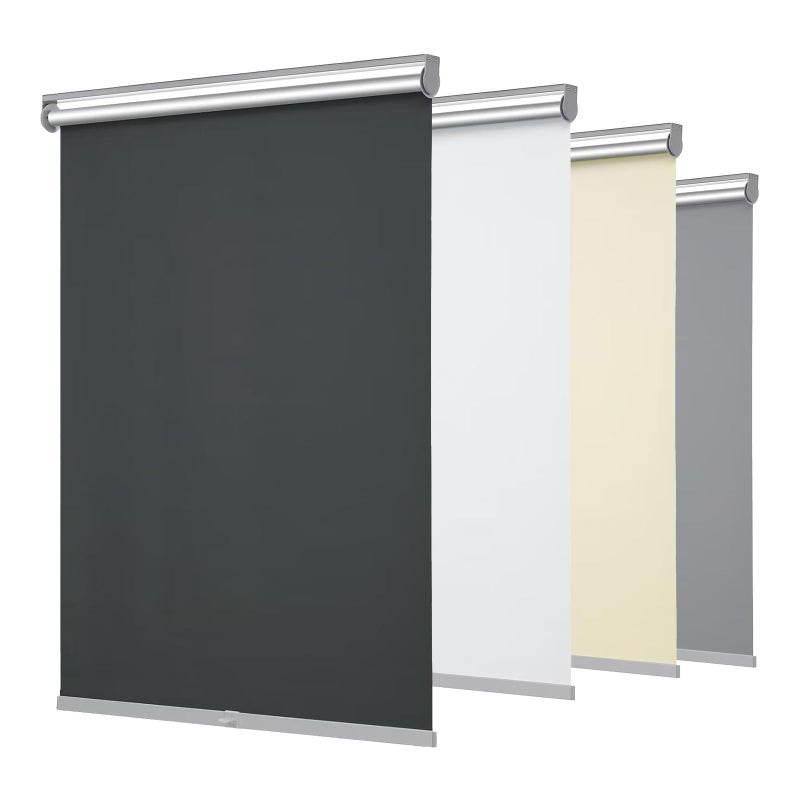 Changshade 100 Blackout Roller Shades for WindowsCordless FreeStop Shades with ValanceThermal Insulated UV Waterproof Roll Up Window Blinds for HomeBlack44 W x 72 H