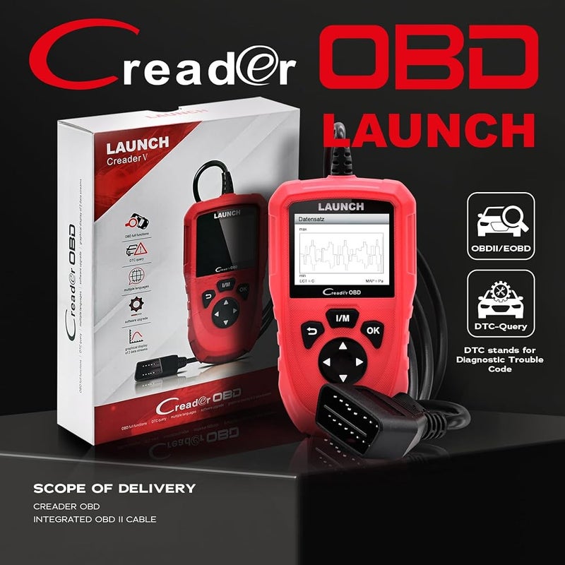 LAUNCH OBD2 Diagnostic Tool: Car Code Reader for OBD II/EOBD Error Memory Readout, I/M Readiness, EVAP & O2 Sensor Tests. Supports All Vehicles After 1996, 2.8 Inch, DTC in 8 Languages. - Image 4