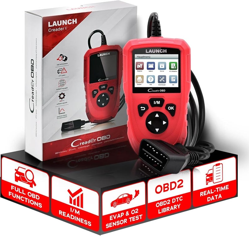 LAUNCH OBD2 Diagnostic Tool: Car Code Reader for OBD II/EOBD Error Memory Readout, I/M Readiness, EVAP & O2 Sensor Tests. Supports All Vehicles After 1996, 2.8 Inch, DTC in 8 Languages. - Image 1
