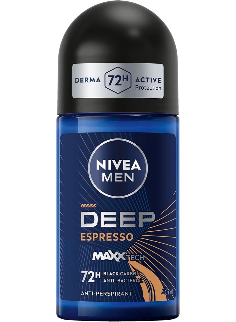 Nivea Deep Espresso Maxxteck Black Carbon Antiperspirant Roll On 50ml x 2 - Image 2