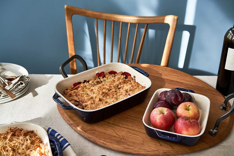 STAUB Ceramic 2-pc Rectangular Baking Dish Set - Dark Blue - Image 3