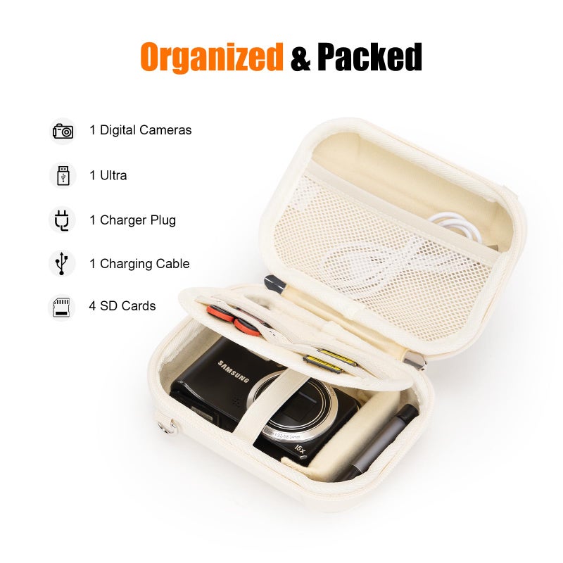 Cwatcun Carrying & Protective Case for Digital Camera with 2 Carrying Ways, Hardshell Lightweight Small Camera Sling Case Compatible with KODAK PIXPRO/Canon PowerShot/Sony DSCW800 DSCW830 - Image 2