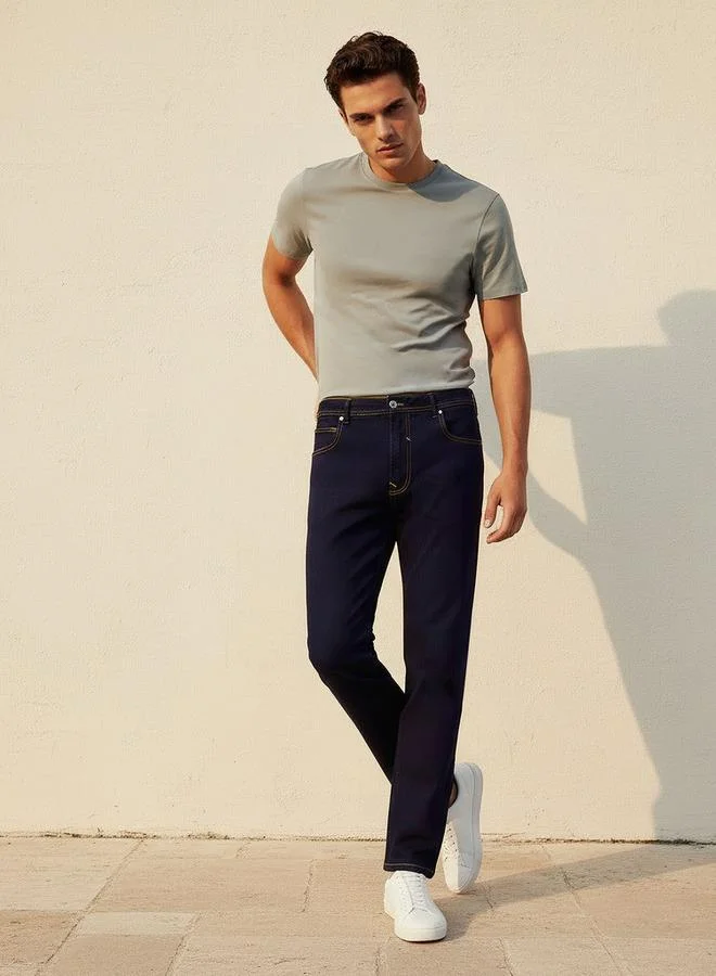 Lee Cooper BLUE Lee Cooper Men Regular Fit Soft Touch Jeans for Men | Best Price UAE