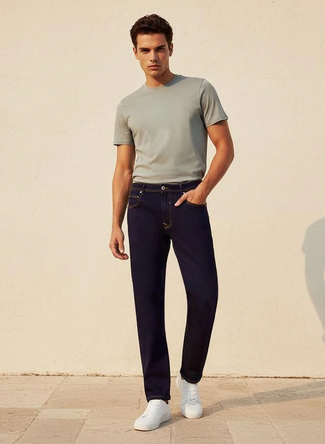 Lee Cooper BLUE Lee Cooper Men Regular Fit Soft Touch Jeans for Men | Best Price UAE