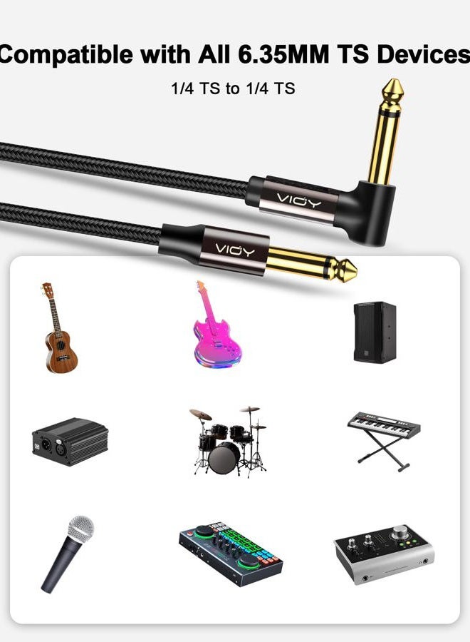VIOY Guitar Cable 5M, 6.35 mm (1/4) TS Mono Jack Unbalanced Right Angle Long Instrument Cables, High-end Guitar Amp Cord for Electric Guitar, Bass, Keyboard, Electric Mandolin - Image 2