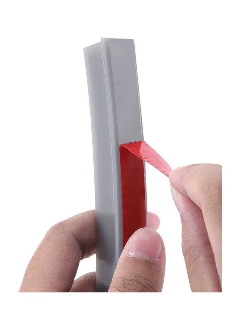 Collapsible Threshold Water Dam Self Adhesive Shower Barrier Bathroom And Kitchen Stopper Home Retention System Waterproof Flow Block Seal Strip 1.5M - Image 4