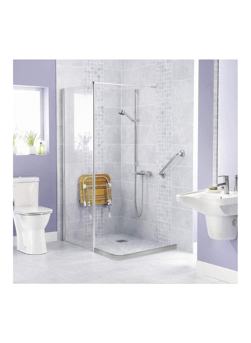 Collapsible Threshold Water Dam Self Adhesive Shower Barrier Bathroom And Kitchen Stopper Home Retention System Waterproof Flow Block Seal Strip 1.5M - Image 1