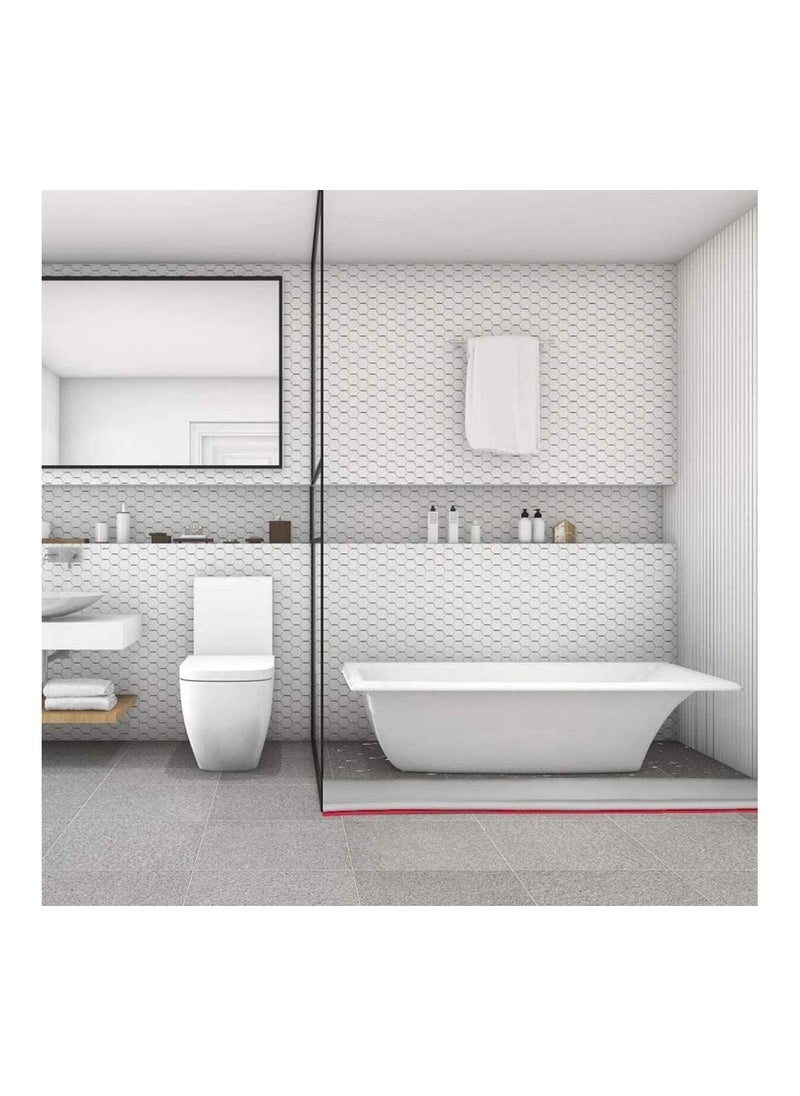 Collapsible Threshold Water Dam Self Adhesive Shower Barrier Bathroom And Kitchen Stopper Home Retention System Waterproof Flow Block Seal Strip 1.5M - Image 2